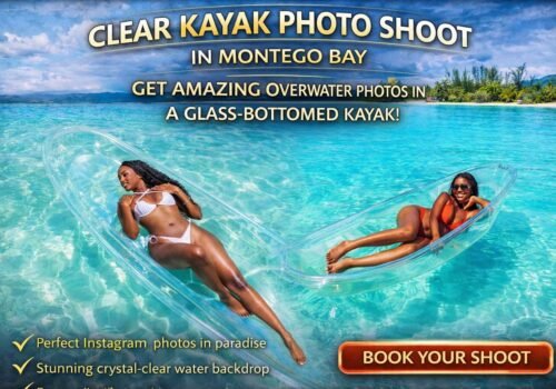 Caribbean waters with a Clear Kayak Photo Shoot experience